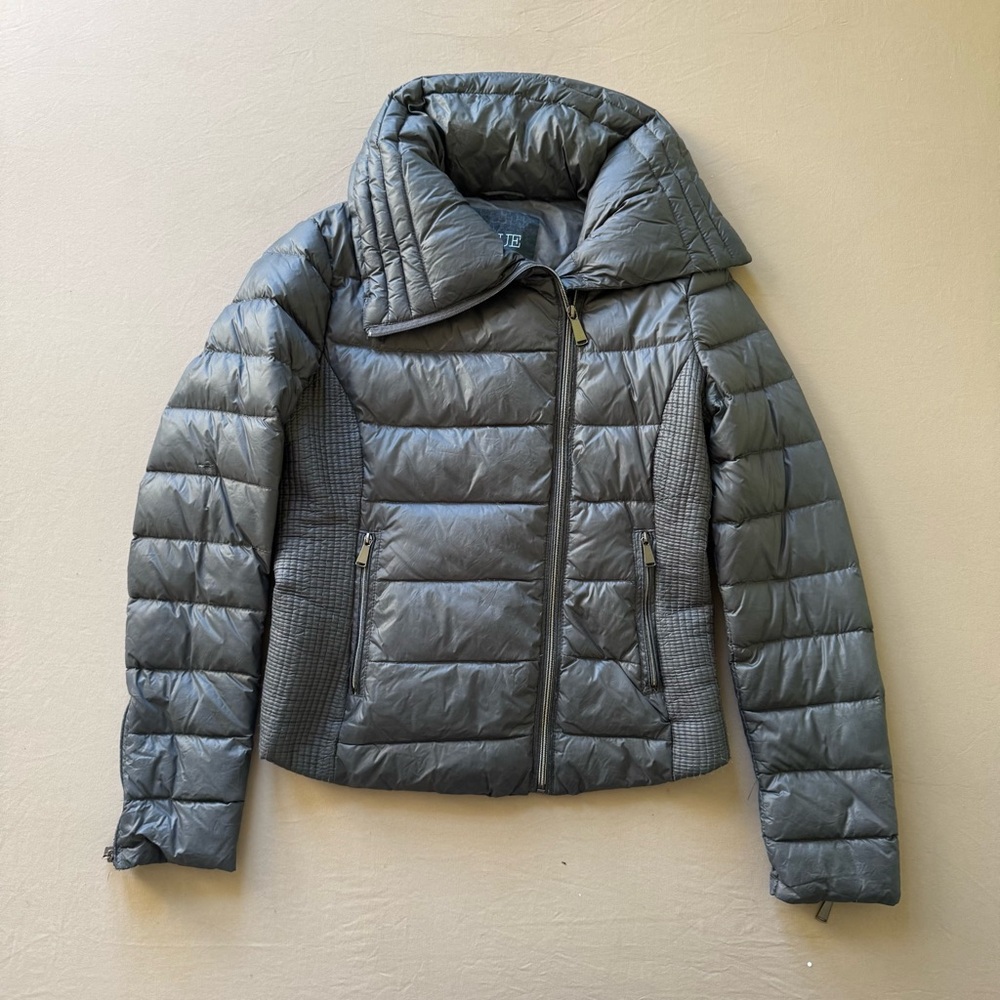 Blue by Saks Fifth Avenue Asymmetrical Zip Funnel Neck Puffer Jacket